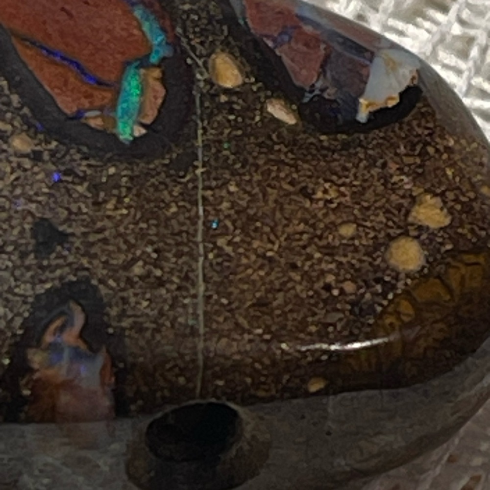 Polished Australian Boulder Opal Pendant - Picture 9 of 14